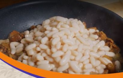 Feijão branco com linguiça calabresa 